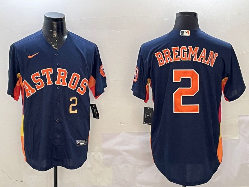 Men Houston Astros 2 Bregman Blue Game 2025 Nike MLB Jersey style 4